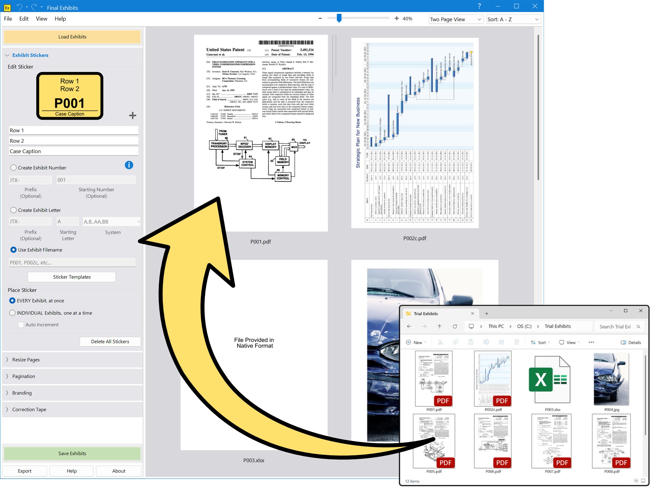 Load and See All of Your Exhibits at Once