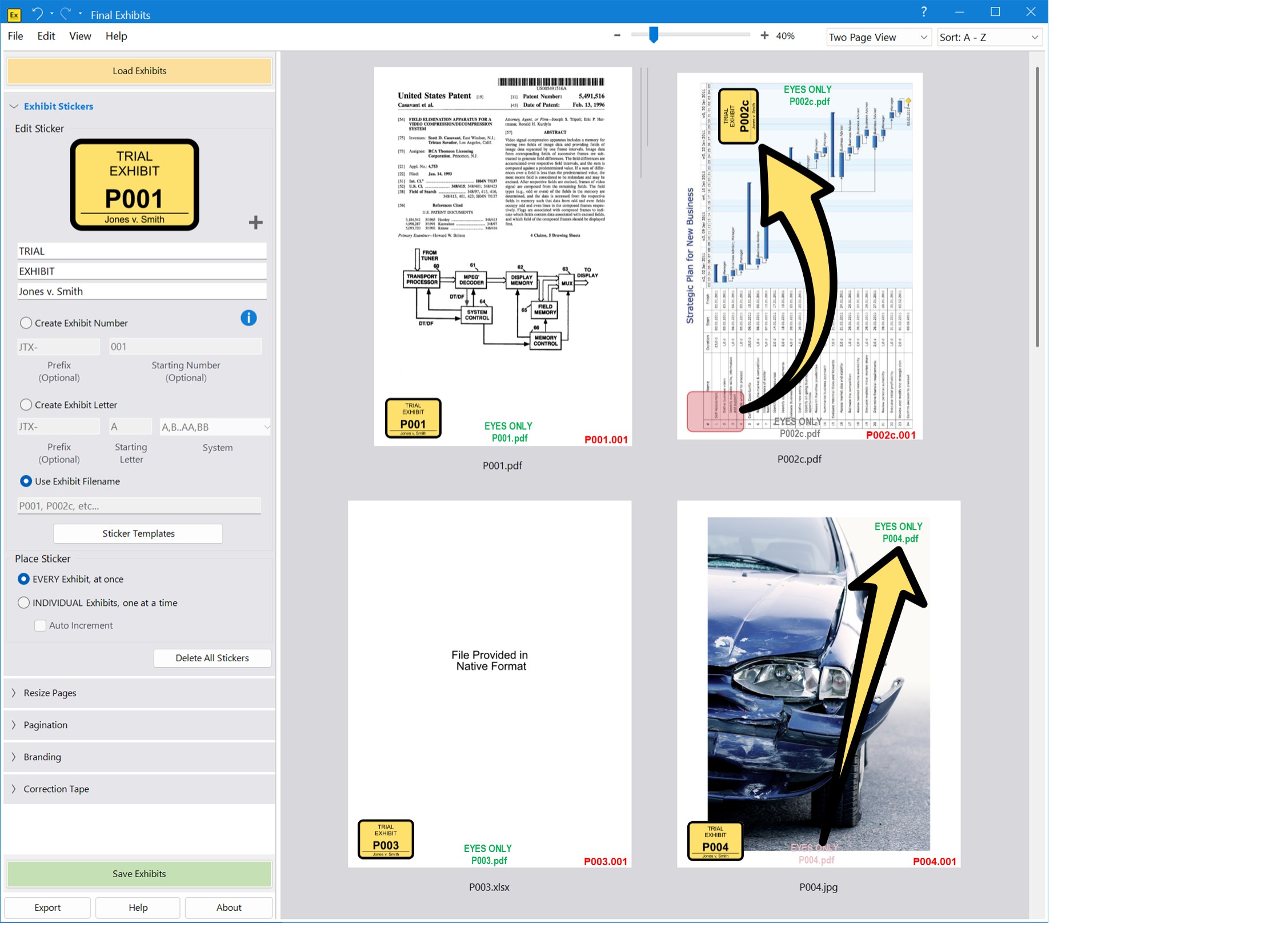 Move and Rotate Your Exhibit Labels and Page Numbers