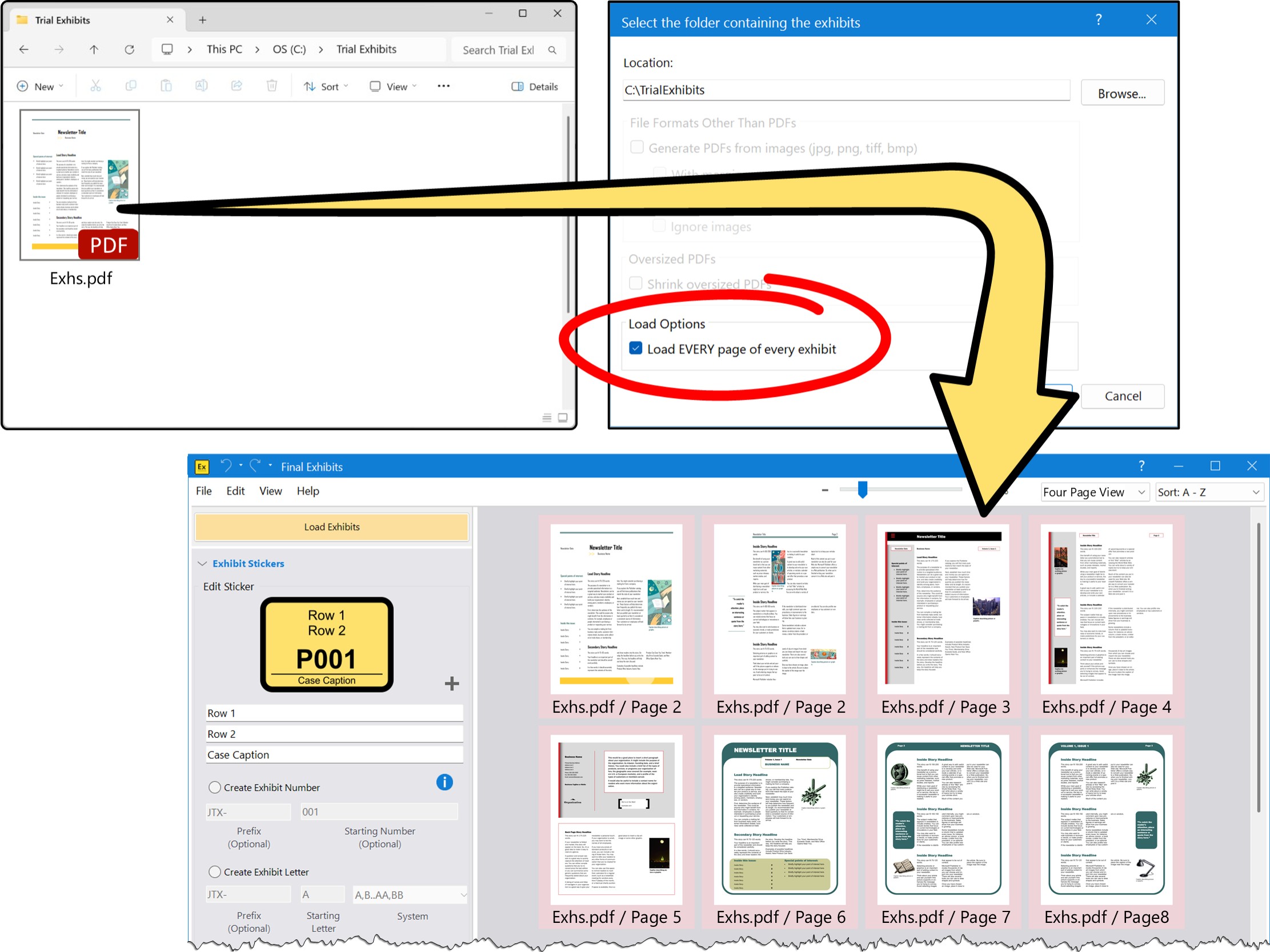 Load every page of an exhibit...