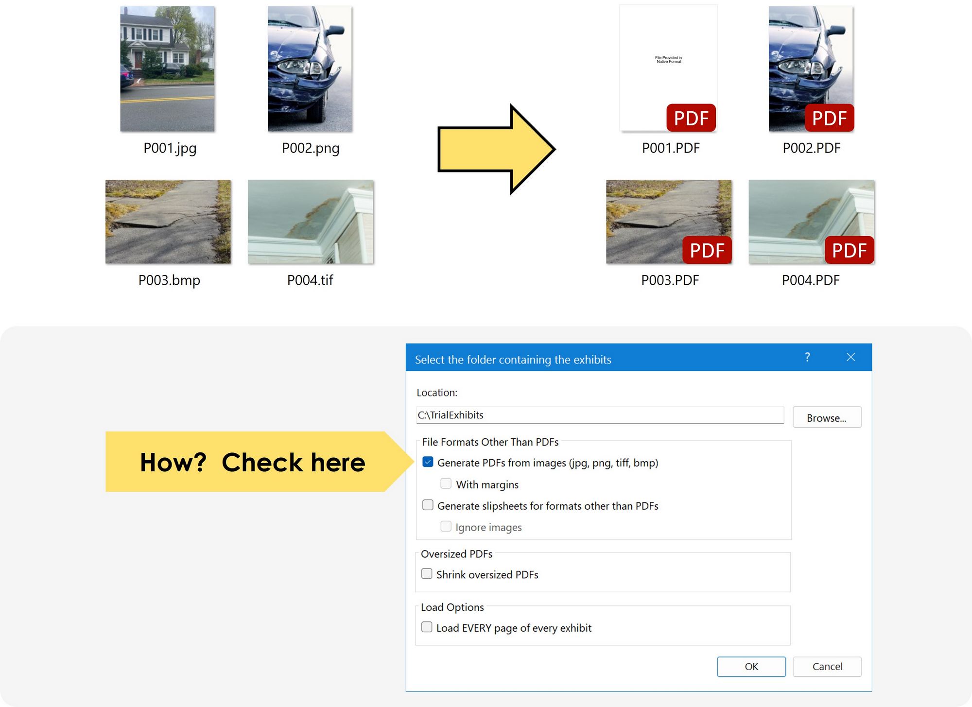 Create slipsheets for formats other than PDFs