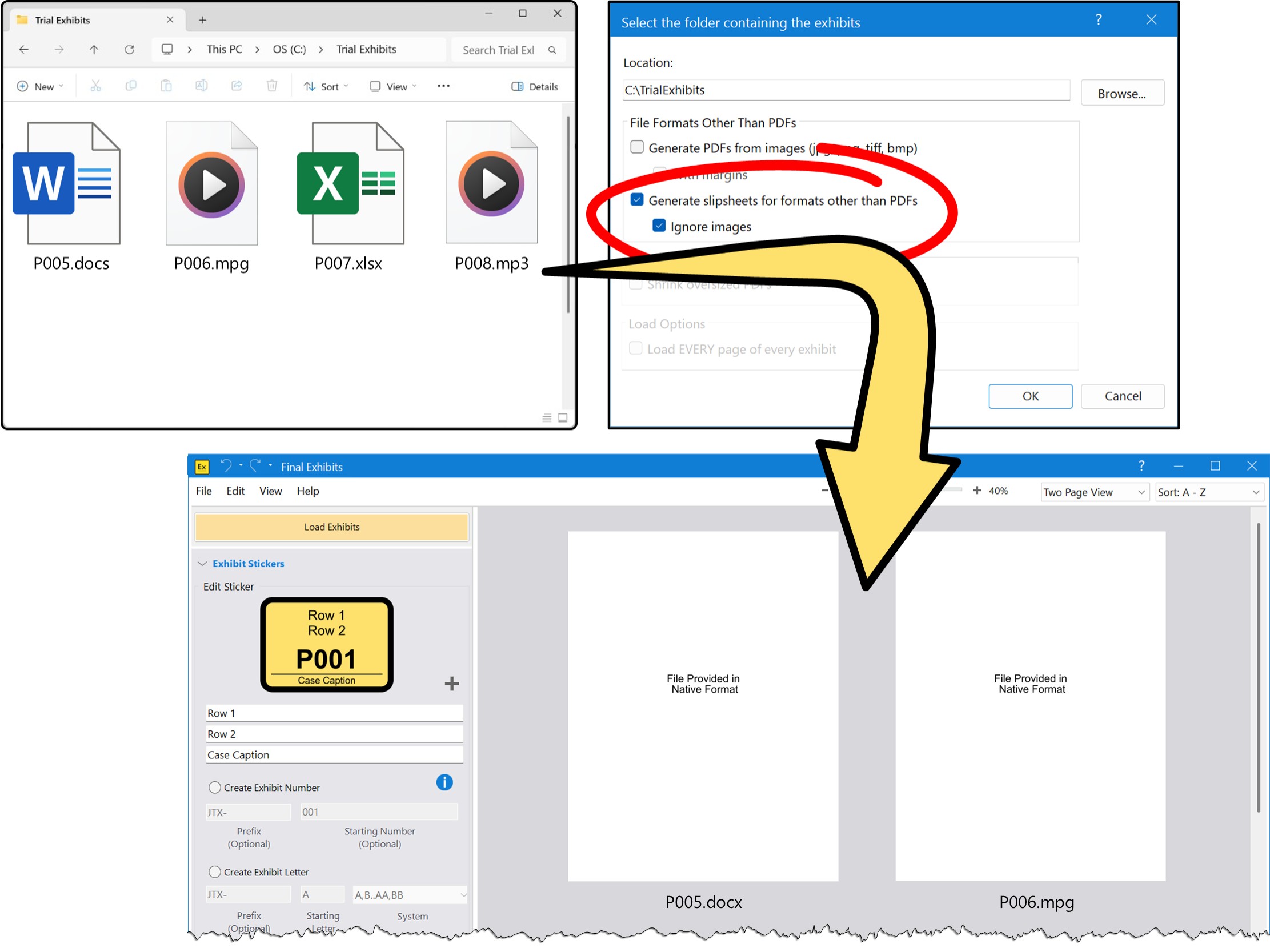 Create slipsheets for formats other than PDFs