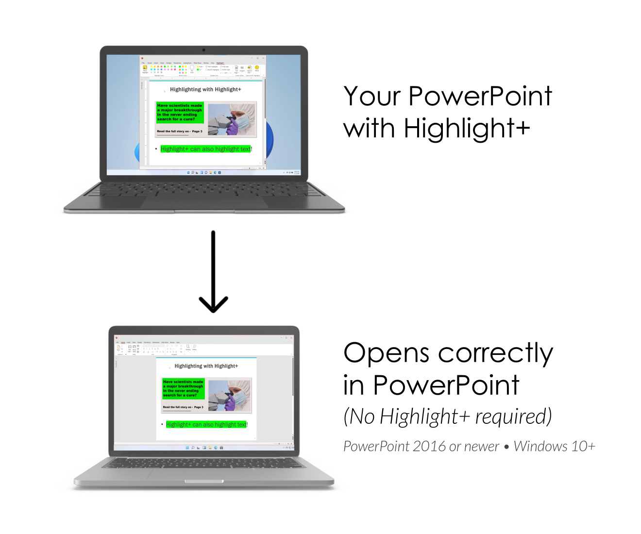 Anyone with PowerPoint can see your highlights